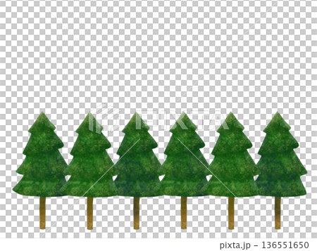 Watercolor style row of cedar trees Watercolor style row of cedar trees 136551650