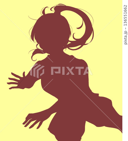 スポーツをする女の子 シルエット スポーツをする女の子 シルエット 136551662