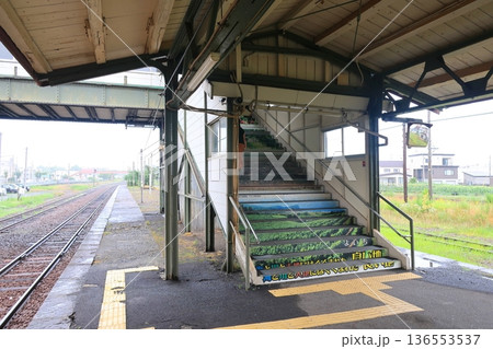 JR北海道函館本線　小樽駅から余市駅までの普通列車車窓風景(2023年夏雨) 136553537
