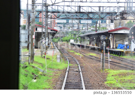 JR北海道函館本線　小樽駅から余市駅までの普通列車車窓風景(2023年夏雨) 136553550