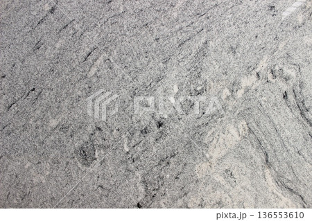 Viscon White granite stone texture with black and grey vein patterns on white background, ideal for interior design and flooring. 136553610