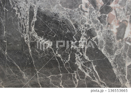 Close up of Grigio Carnico marble with strong grey and white breccia patterns for artistic interior wall applications. Close up of Grigio Carnico marble with strong grey and white breccia patterns for artistic interior wall applications. 136553665