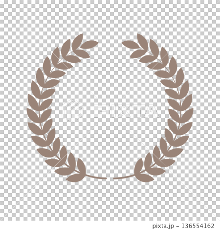 Heraldic laurel wreath with small leaves. Award or badge frame vector illustration. Heraldic laurel wreath with small leaves. Award or badge frame vector illustration. 136554162