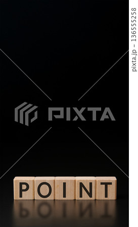 黒マット背景のPOINT文字ブロック シンプルなビジネスイメージ(縦16:横9) 黒マット背景のPOINT文字ブロック シンプルなビジネスイメージ(縦16:横9) 136555258