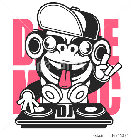 DJ icon. DJ icon vector. Linear style sign for mobile concept and web design. DJ symbol illustration. vector graphics 136555874
