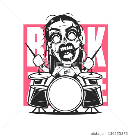 Complete professional drum kit vector logo with bass drum, toms and cymbals Complete professional drum kit vector logo with bass drum, toms and cymbals 136555876