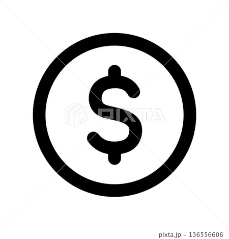 シンプルなドルマークのアイコン 136556606