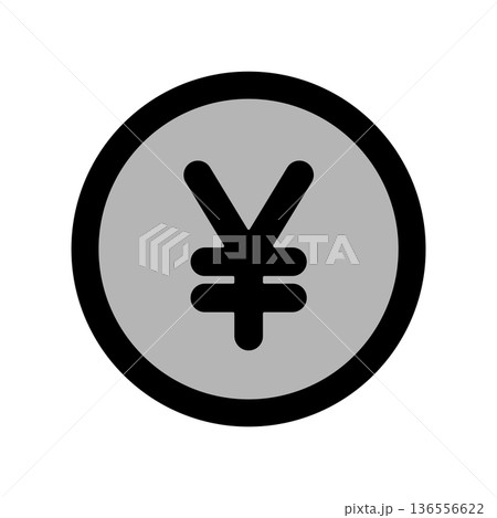 円マークの硬貨アイコン　支出・収入など 136556622