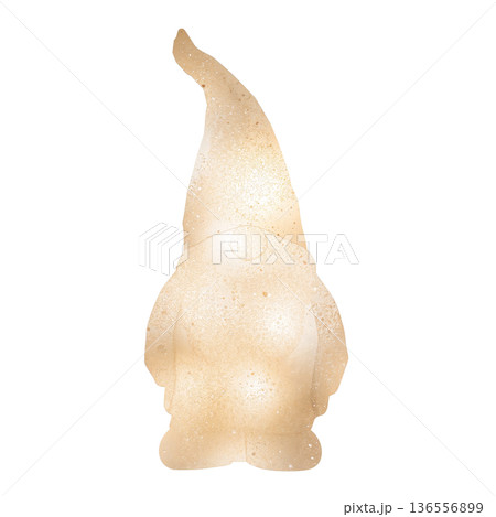 Lighted Gnome Decoration for Home in Cozy Setting During Evening Hours in Fall 136556899