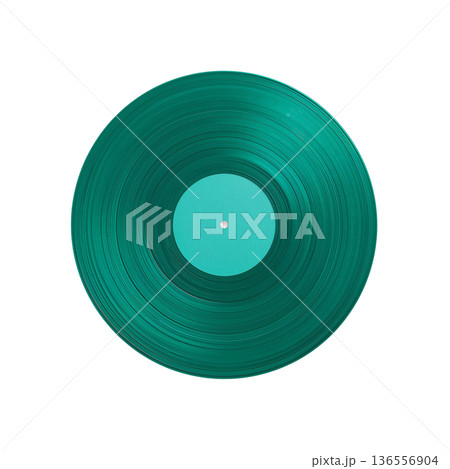 Bright Green Vinyl Record on White Background...のイラスト素材 [136556904] - PIXTA