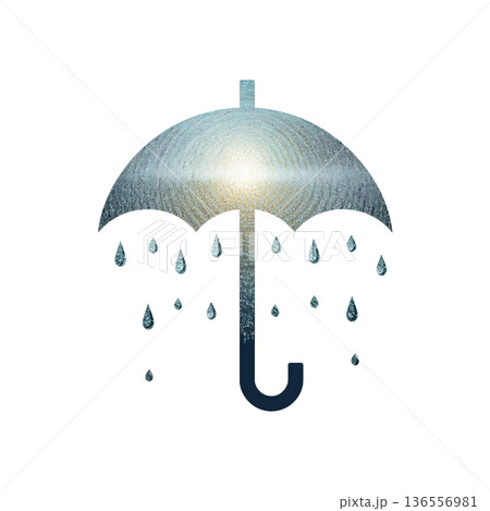 Digital Design of an Umbrella on a Light Background for Weather Applications 136556981