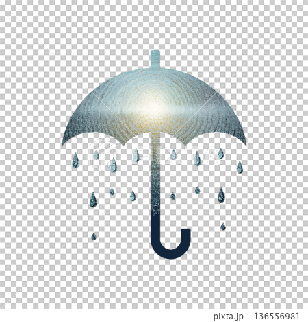Digital Design of an Umbrella on a Light Background for Weather Applications 136556981