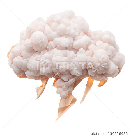 Cloud With Lightning Symbol on a Plain Background During a Stormy Weather Event Cloud With Lightning Symbol on a Plain Background During a Stormy Weather Event 136556983