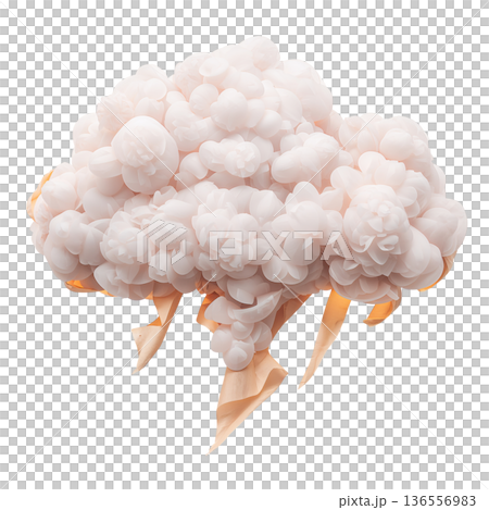Cloud With Lightning Symbol on a Plain Background During a Stormy Weather Event Cloud With Lightning Symbol on a Plain Background During a Stormy Weather Event 136556983