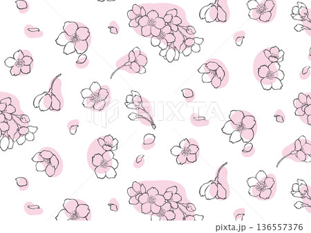 シンプルな桜のパターン 136557376