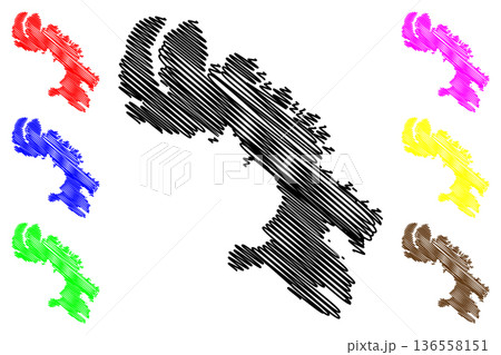 Baffin island (Canada, Nunavut Province, North America, Canadian Arctic Archipelago) map vector illustration, scribble sketch Baffin Land map Baffin island (Canada, Nunavut Province, North America, Canadian Arctic Archipelago) map vector illustration, scribble sketch Baffin Land map 136558151