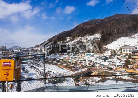 渋和合橋から沓野に向かうバス車窓からの渋温泉界隈(山ノ内町-長野県) 136558183