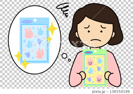 シールショッピング詐欺にあった女性 136558199