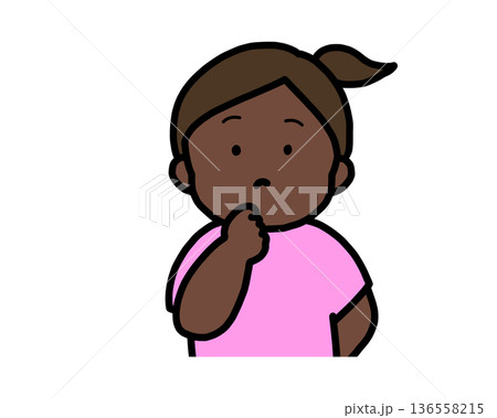 考える（正面）黒人の女の子 136558215