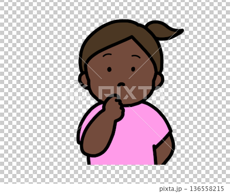 思考中的(正面)黑人女孩 思考中的(正面)黑人女孩 136558215