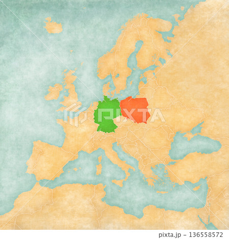 Map of Europe - Germany and Poland 136558572