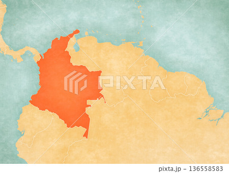 Map of Northern South America - Colombia Map of Northern South America - Colombia 136558583