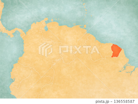 Map of Northern South America - French Guiana Map of Northern South America - French Guiana 136558587