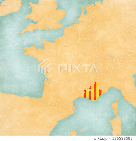 Map of France - Provence-Alpes-Cote d'Azur 136558595