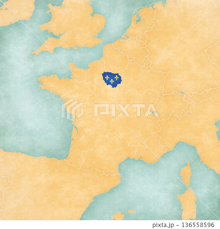 Map of France - Ile-de-France Map of France - Ile-de-France 136558596