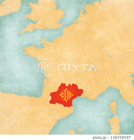 Map of France - Occitania Map of France - Occitania 136558597