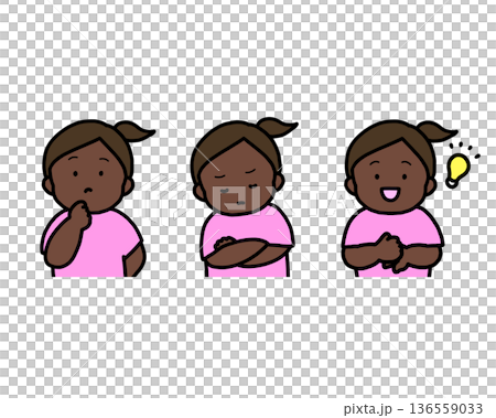 Worrying, Thinking, Inspirational Children's Emotional Expressions 3-Piece Set 136559033