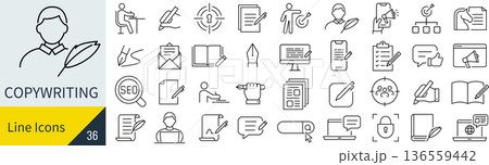 コピーライティングに関するアイコンセット 136559442