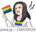 過激なLGBT活動家のクレーマー女性のイメージ 136559529