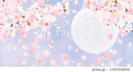 花びら舞い散る桜の背景素材 花びら舞い散る桜の背景素材 136559600