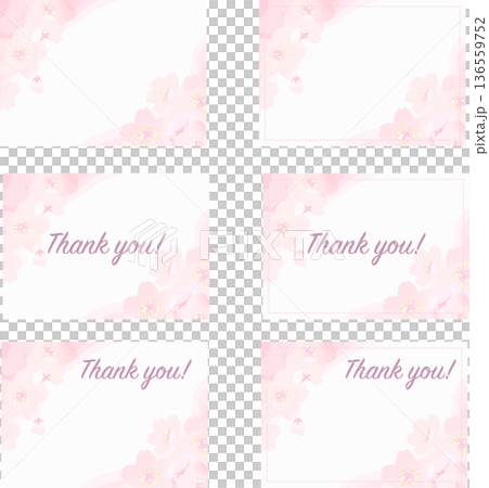 桜のサンキューカード 春の和風メッセージカードのベクターイラスト 桜のサンキューカード 春の和風メッセージカードのベクターイラスト 136559752