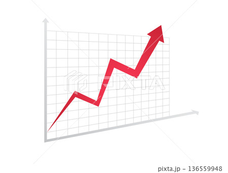 Positive business graph arrow stock illustration 136559948
