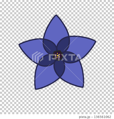 Gentian flower simple icon (blue) Gentian flower simple icon (blue) 136561062