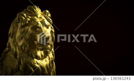 Golden Lion Symbol Of Power And Leadership 3d render. Golden Lion Symbol Of Power And Leadership 3d render. 136561243