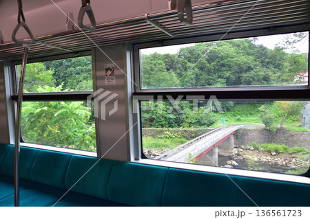 JR北海道函館本線　倶知安駅から昆布駅までの普通列車車窓風景(2023年夏雨) 136561723