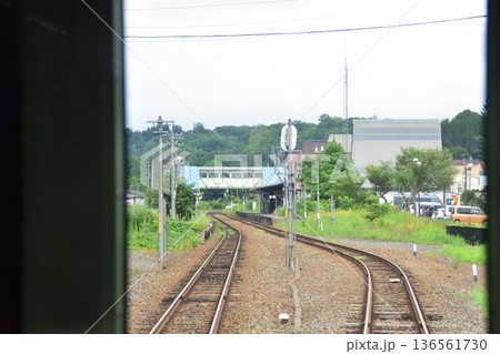 JR北海道函館本線　倶知安駅から昆布駅までの普通列車車窓風景(2023年夏雨) 136561730