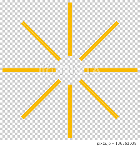 太陽光線輻射線簡圖插圖剪紙材料 136562039