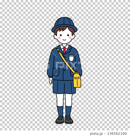 Kindergarten boy in uniform Kindergarten boy in uniform 136562100