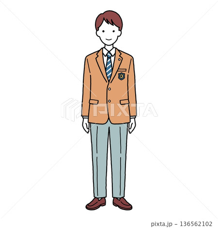 制服を着た男子中高生 制服を着た男子中高生 136562102