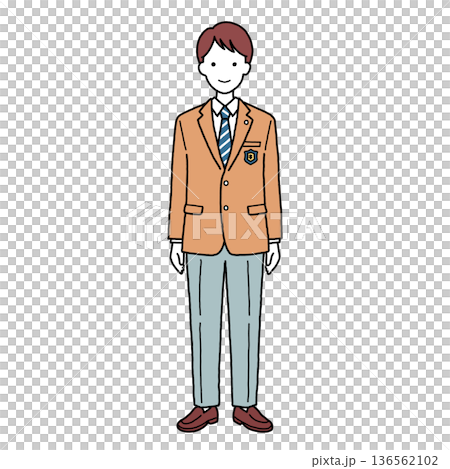 制服を着た男子中高生 制服を着た男子中高生 136562102