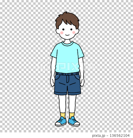 穿著休閒服的男童 穿著休閒服的男童 136562104