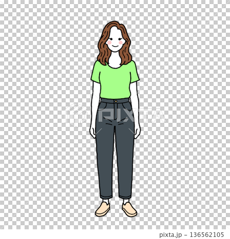 一位休閒裝小姐 136562105