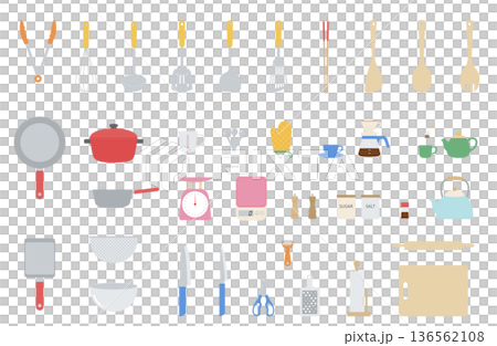 A simple and cute set of kitchen tools 136562108