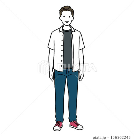 カジュアルな服装の若い男性 カジュアルな服装の若い男性 136562243