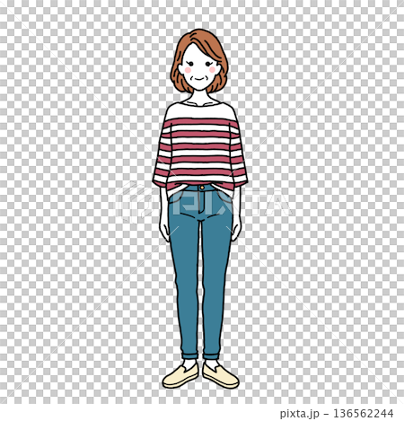 身著休閒服的中年婦女 身著休閒服的中年婦女 136562244