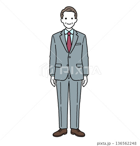 スーツを着た中年男性 136562248
